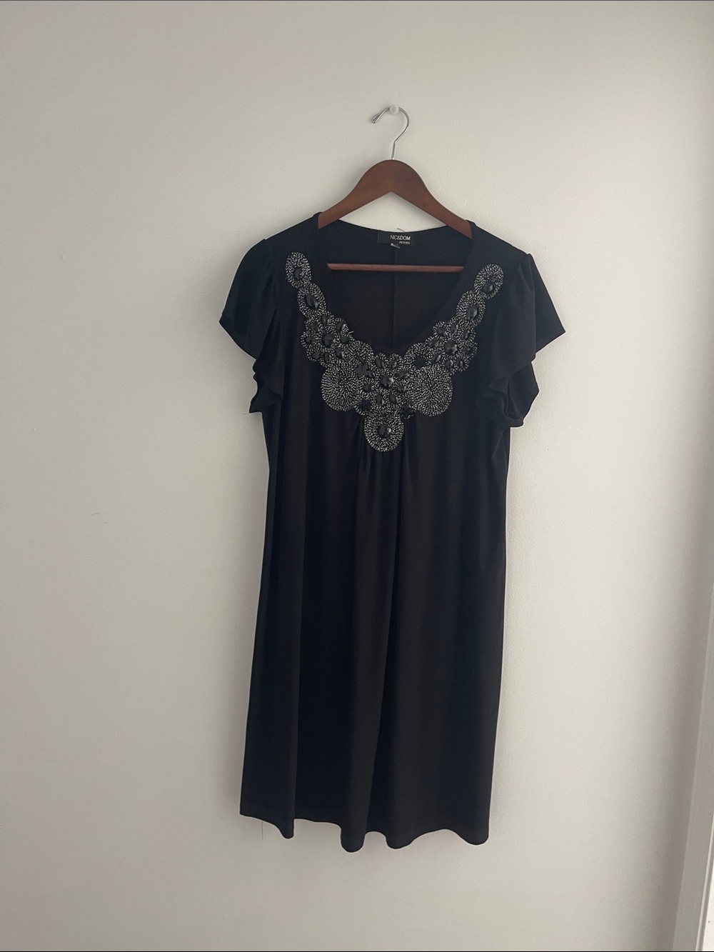 Dress Black Embellished Midi Dress